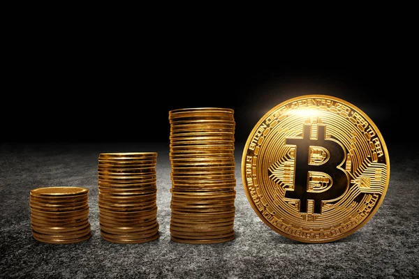 Moneta Bitcoin Oro — Foto Stock
