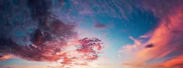 Sunset Céu Panorama Fundo — Fotografia de Stock