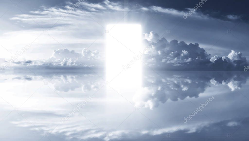 Heaven white clouds background