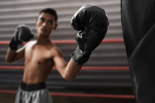 Boxeador Con Guantes Boxeo — Foto de Stock