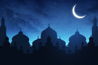 Gece camide silüeti