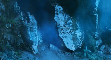 Karanlık mağaranın girişi