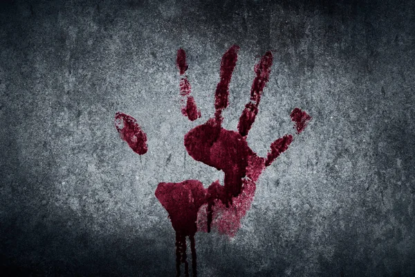 Krwawy Druk Ręczny Ścianie — Zdjęcie stockowe