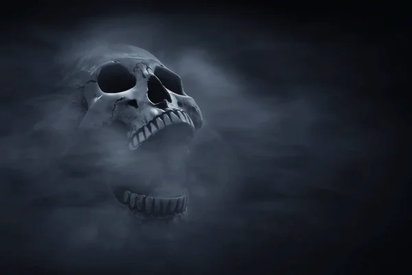 Craniul Uman Fundal Întunecat — Fotografie, imagine de stoc