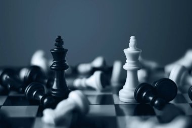 Satranç tahtasında satranç taşları