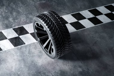 Yarış pistinde araba lastiği