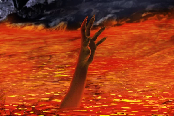 Skrämmande Djävulens Hand Halloween Tema — Stockfoto