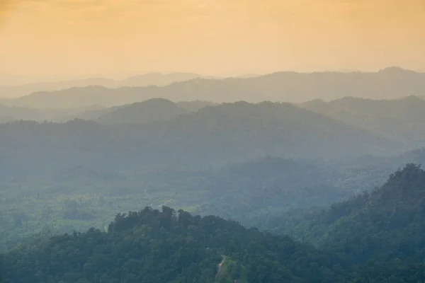 Montañas Bosques Por Mañana Mañana Amanecer Cálido Aire Verano —  Fotos de Stock