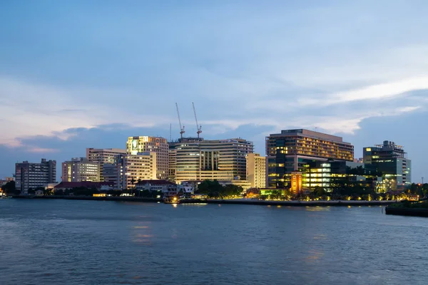 Siriraj Ziekenhuis Twilight Tijd Bangkok City Gebouw Sky Schraper Twilight — Stockfoto