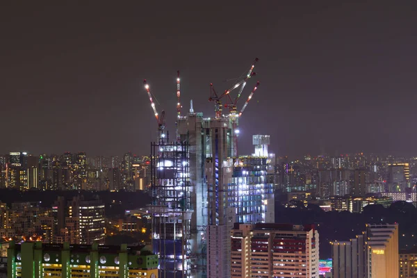Construção de arranha-céus na cidade de Singapura — Fotografia de Stock