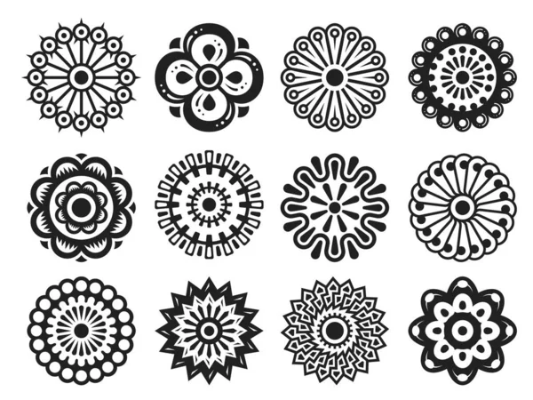 Набор стилизованных элементов цветочного дизайна — стоковый вектор