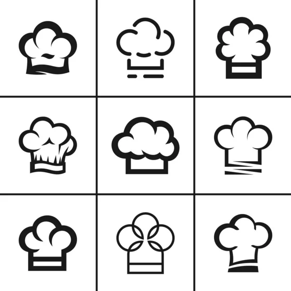 Professional cook or baker chef hat set — Stock Vector