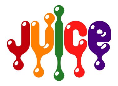 Renkli tropik meyve suyu metin tasarımı deseni