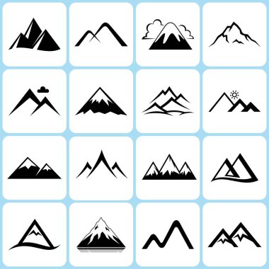 Dağ tepeleri logo seti