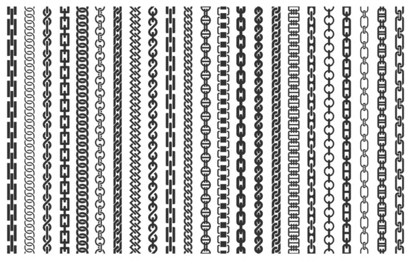 Chain pattern brushes set — Stock Vector