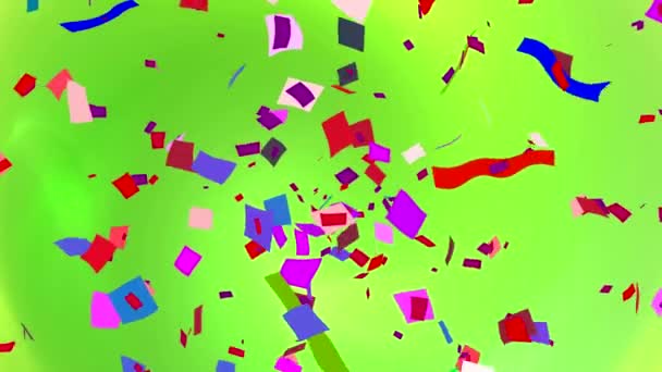 danse de confettis colorés sur l'écran 