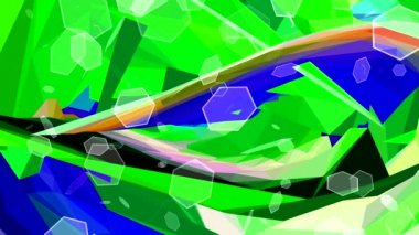 ekranda renkli şekiller dans