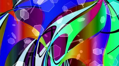 ekranda renkli şekiller dans