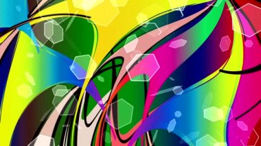 ekranda renkli şekiller dans