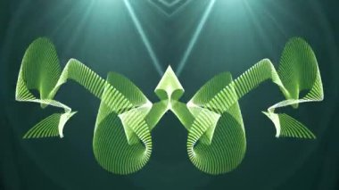 ekranda renkli kurdeleler ile dans