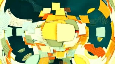 Renkli kareler dans üstünde belgili tanımlık perde