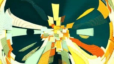 Renkli kareler dans üstünde belgili tanımlık perde