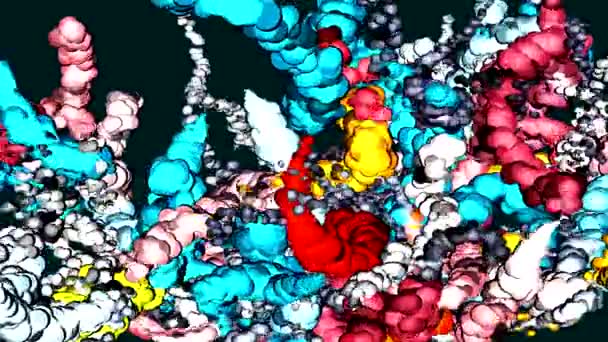 Dans Van Gekleurde Cijfers Het Scherm — Stockvideo