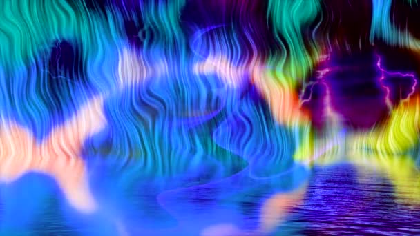 Танец Цветовых Узоров Над Водой — стоковое видео