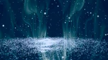 Beyaz kar taneleri dans üstünde belgili tanımlık perde