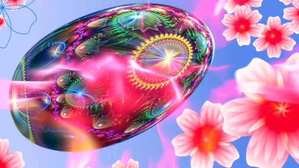 Feestelijke Easter Egg Paintedon Het Scherm — Stockvideo