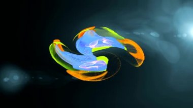 ekranda renkli şekiller dans