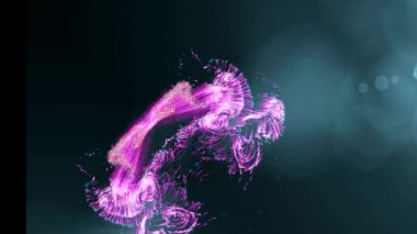 ekranda şenlikli havai fişek çiçek dans