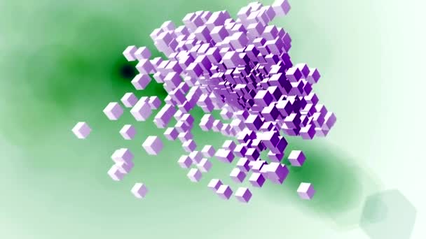 屏幕上的彩色立方体舞蹈 — 图库视频影像