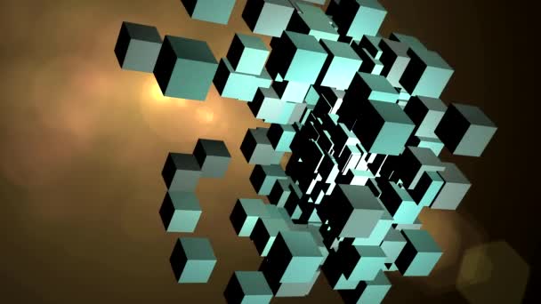 Танець Кольорових Кубиків Екрані — стокове відео