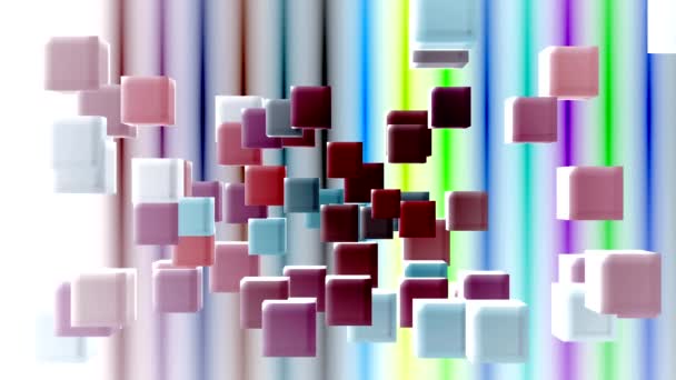 Dancing Colored Blocks Screen — Stock Video