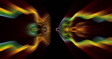 ekranda renkli şekiller dans