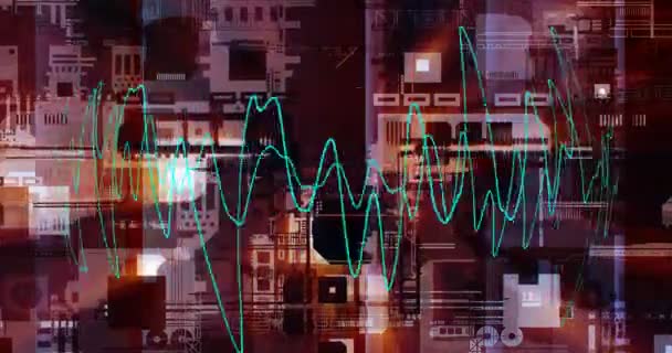 Oscilograma Onda Sonora Tela — Vídeo de Stock