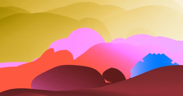 Animación Del Paisaje Pantalla Fondo — Vídeo de stock