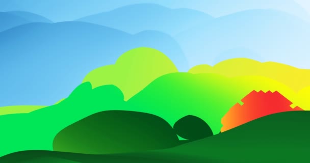 Animación Del Paisaje Pantalla Fondo — Vídeo de stock