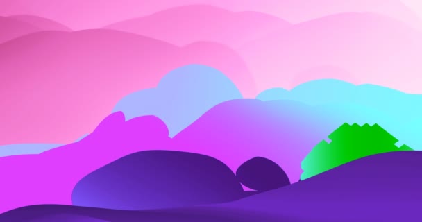 Animación Del Paisaje Pantalla Fondo — Vídeos de Stock