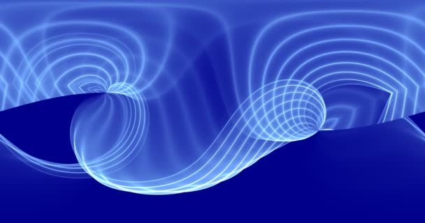 カラフルな青い線の行の4K 3Dアニメーション 幾何学模様の動きの背景 レンダリング — ストック動画