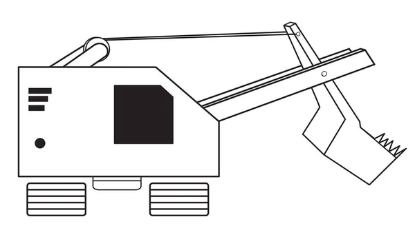 建筑挖掘机的外形的例证在白色背景 — 图库矢量图片