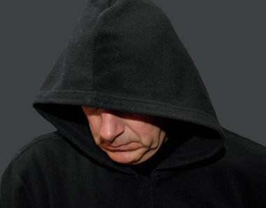 Yabancı gri arka plan üzerinde izole Hood