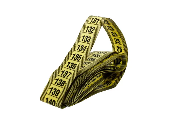 Folded Flexible Measuring Tape Isolated White Background — Stock Photo, Image