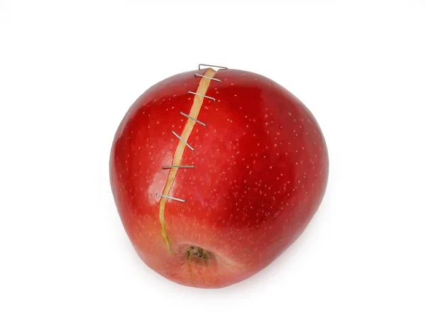 Pomme rouge cassée — Photo