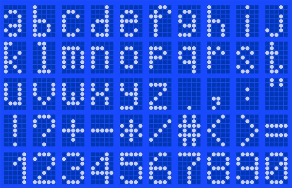 Lowercase alphabet digital LCD indicator — Stock Vector