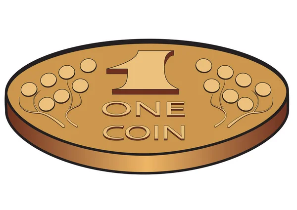 One metal coin — Stock Vector