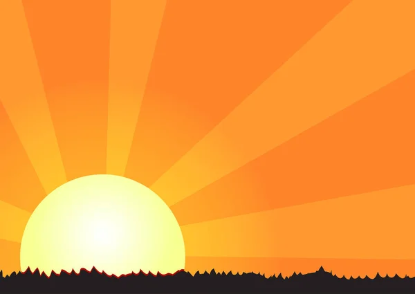 Hintergrund von der Sonne mit Strahlen — Stockvektor