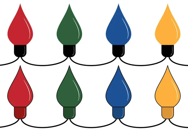 Lampes électriques guirlande — Image vectorielle