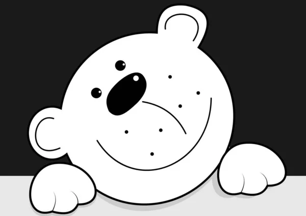 Divertido oso blanco — Vector de stock